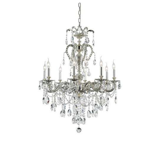 Antique Nickel Eight Light Chandelier