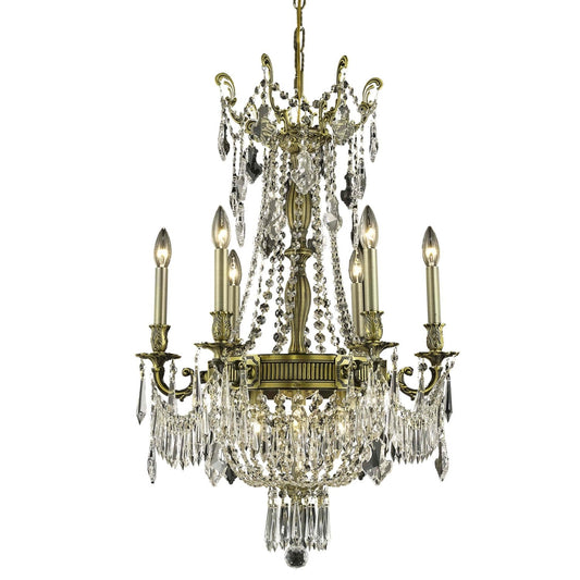 Esperanza Antique Bronze Nine-Light 22-Inch Chandelier with Royal Cut Clear Crystal