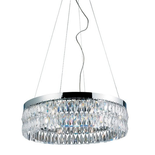 Polished chrome 8 Light contemporary crystal Chandelier