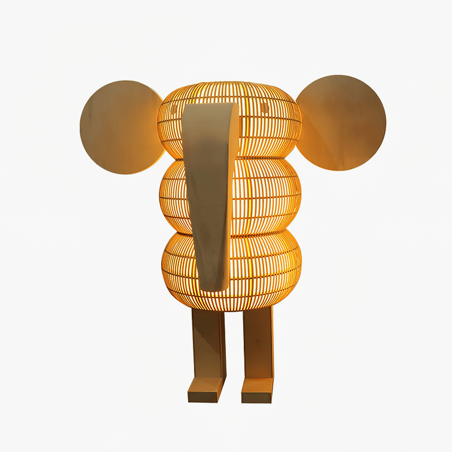Elephant Shaped Rattan Floor Lamp
