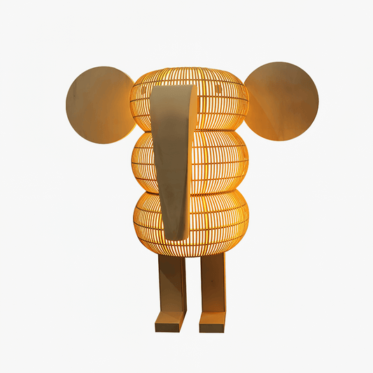 Elephant Shaped Rattan Floor Lamp