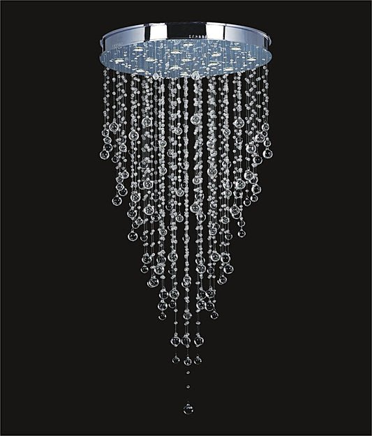 14 Lights contemporary crystal chandelier chrome plated base