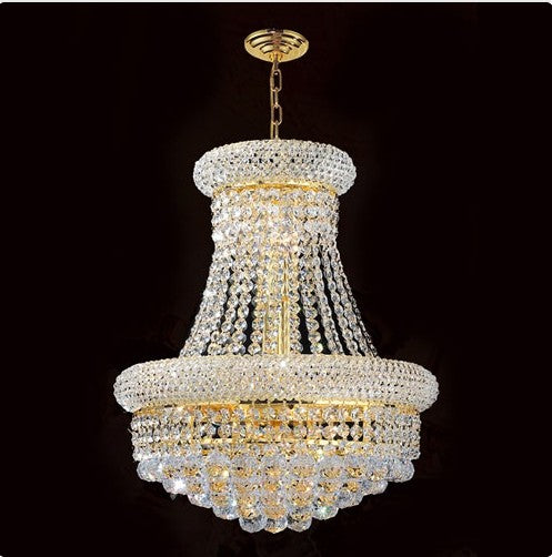 Eight-Light GoldFinish with Clear-Crystals Chandelier