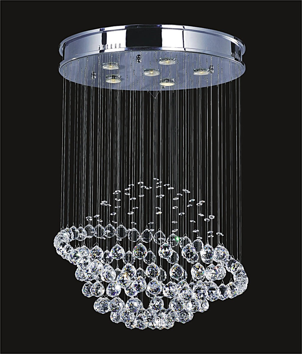 6 light Galactic Crystal Chandelier chrome plated base