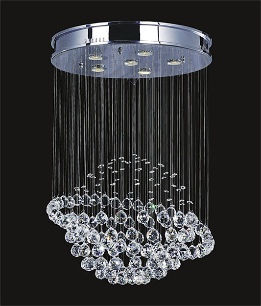 6 light Galactic Crystal Chandelier chrome plated base