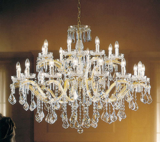 24 Lights Maria Theresa crystal chandelier dressed with clear crystals