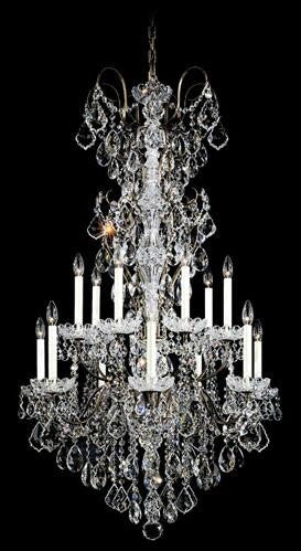 Gold 14-Light Clear Heritage Handcut Crystal Chandelier, 32W x 53H x 32D