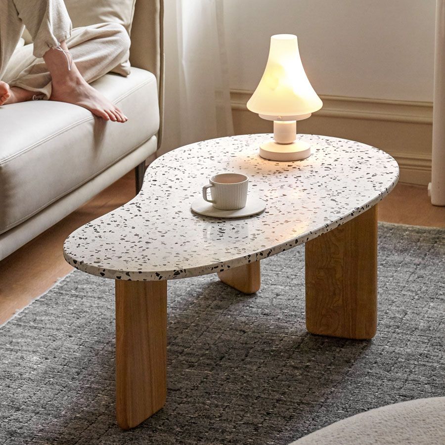 3 Legs Geometric Stone Coffee Table