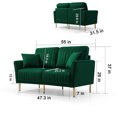 3 Pieces Sofa Sectional Set, Loveseat Couches for Living Room