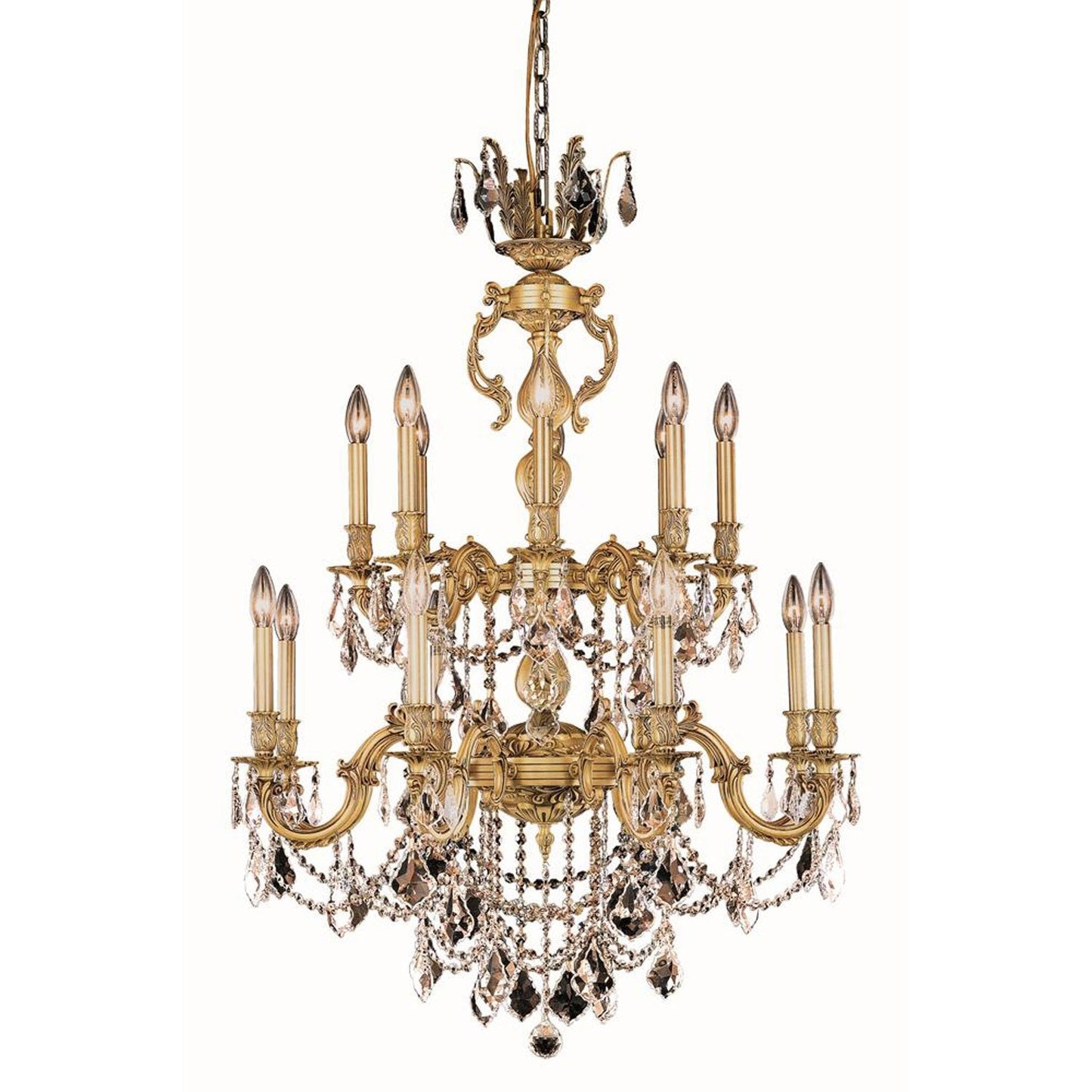 French Gold 16-Light Chandelier with Royal Cut Crystal