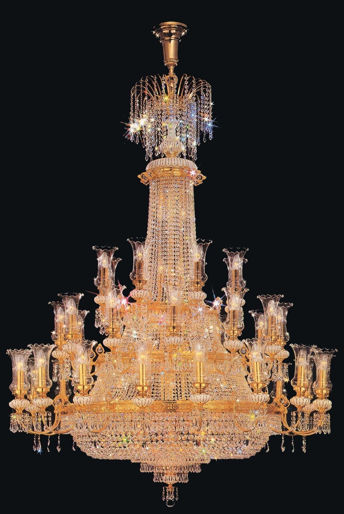 Entryway chandelier / foyer chandelier in gold plated finish