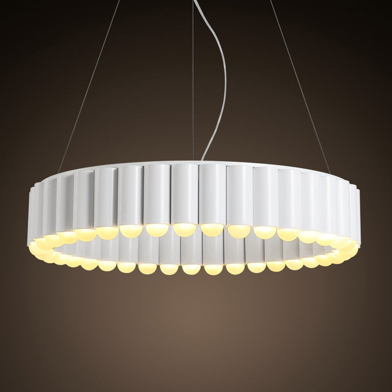 Modern minimalist villa complex lobby lamps American creative atmospheric metal tassel chandeliersSimple modern minimalist personality round black chandelier lamps