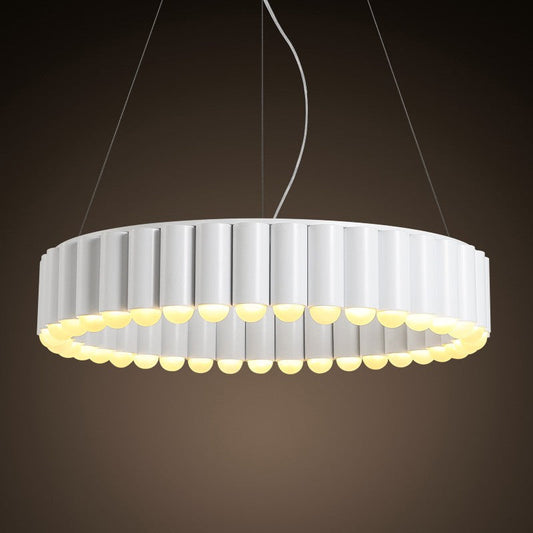 Modern minimalist villa complex lobby lamps American creative atmospheric metal tassel chandeliersSimple modern minimalist personality round black chandelier lamps