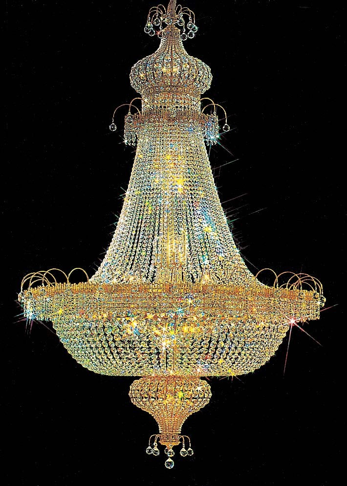 Entryway/ foyer crystal chandelier in gold plated finish