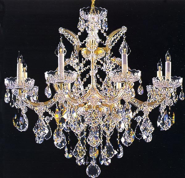 Gold plated Maria Theresa chandelier dressed with chinese number one crystal