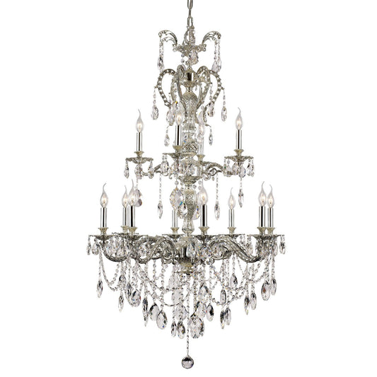 Nickel 12 Light 50-Inch Chandelier