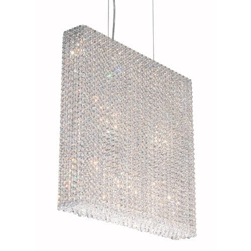 Stainless Steel 11-Light Crystal Swarovski Elements Pendant Light, 25W x 24.5H x 25D
