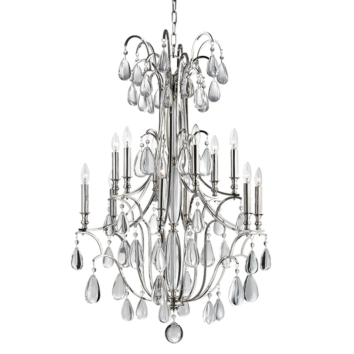 Polished Nickel 12-Light Chandelier