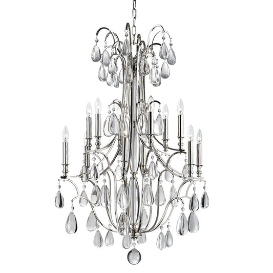 Polished Nickel 12-Light Chandelier