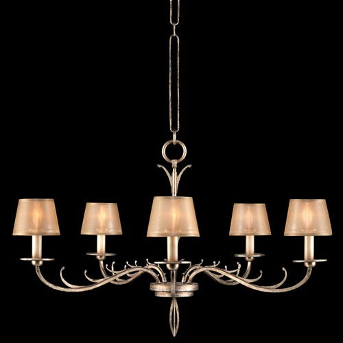 Five-Light Chandelier in Platinized Silver Finish