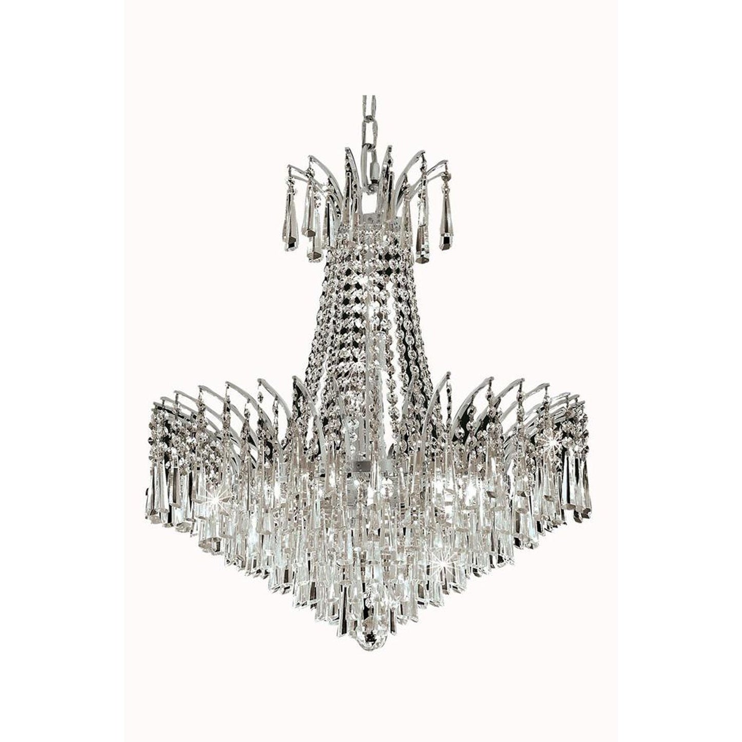 Victoria Chrome Eleven-Light Chandelier with Clear Royal Cut Crystals