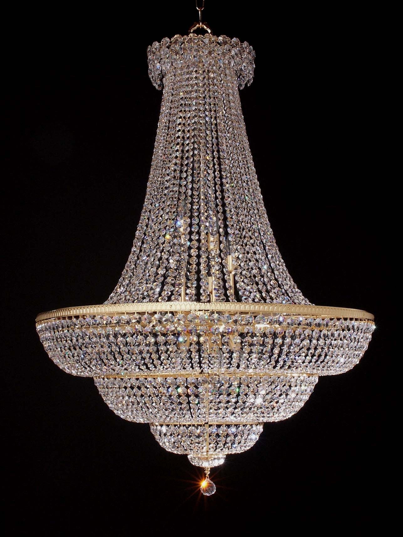 Entryway chandelier / foyer chandelier in gold plated finish