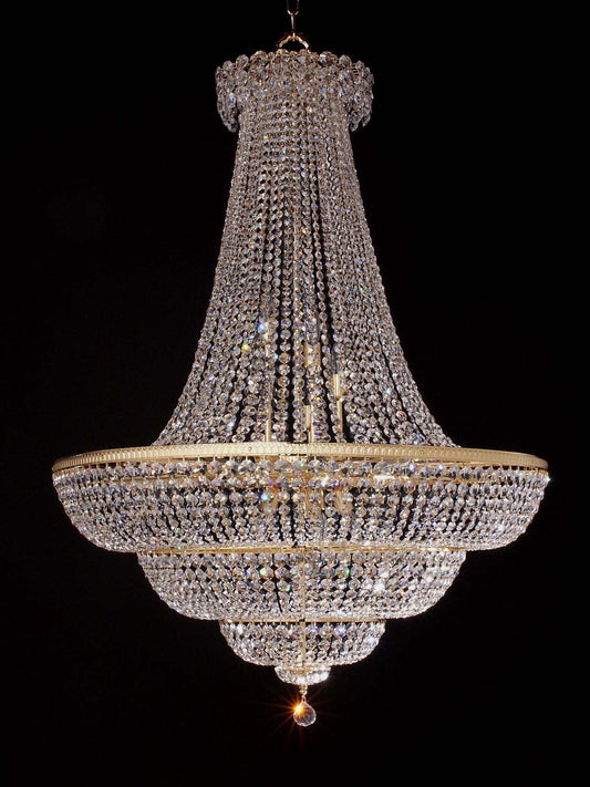 Entryway chandelier / foyer chandelier in gold plated finish