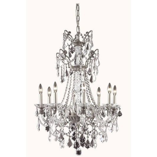 Imperia Pewter Eight-Light Chandelier with Swarovski Elements Crystal