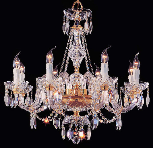 Gold plated 8 Lights Bohemian Crystal chandelier