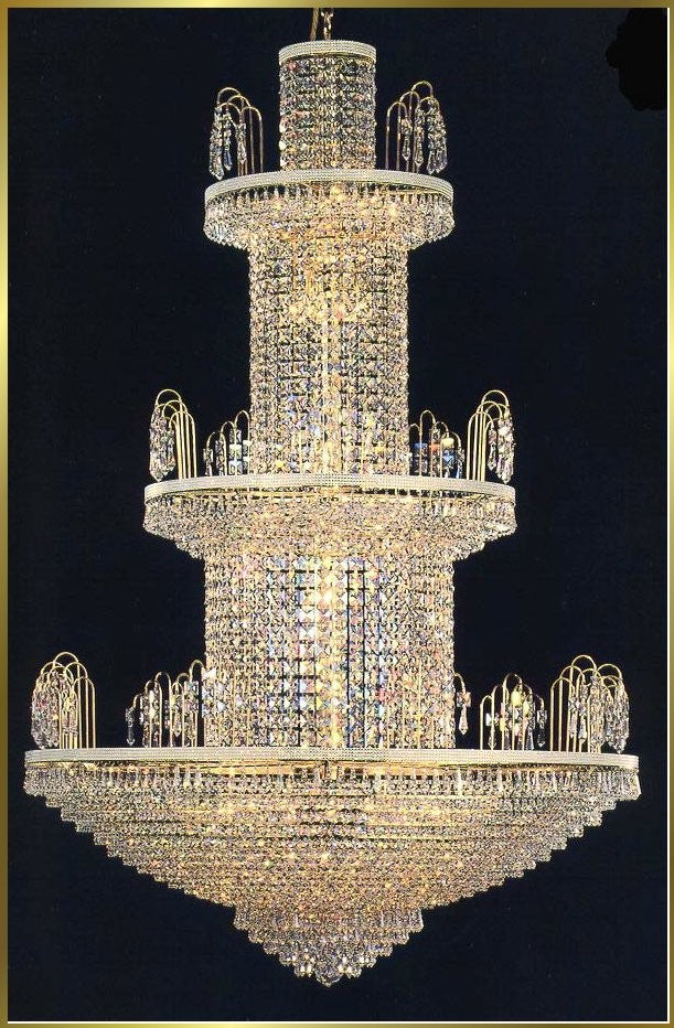 Entryway/ foyer crystal chandelier in gold plated finish