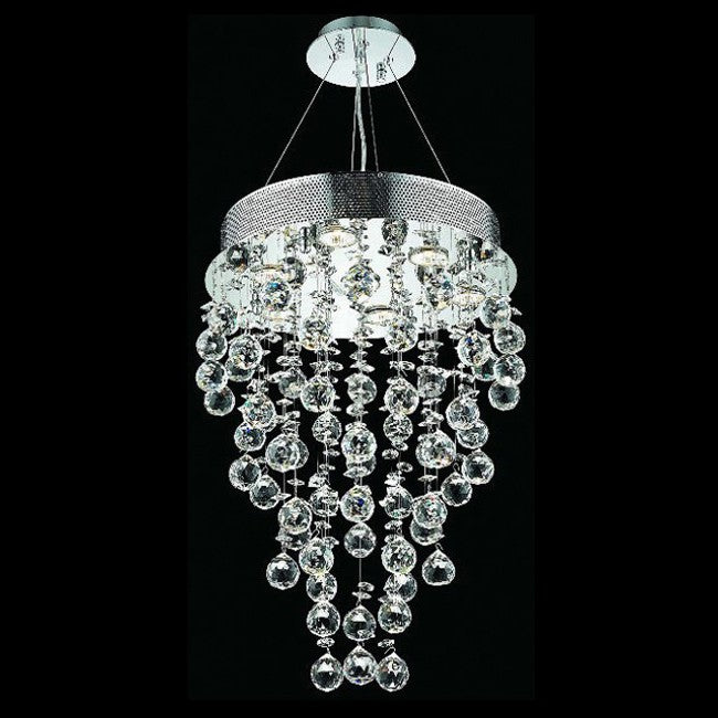 7 light polished chrome Contemporary Crystal Chandelier