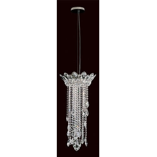 Strands Stainless Steel Three-Light Round Medium Pendant with Clear Heritage Crystal