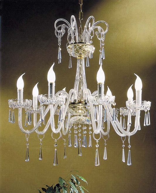Gold plated 8 Lights Bohemian Crystal chandelier