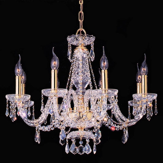 Gold plated 8 Lights Bohemian Crystal chandelier