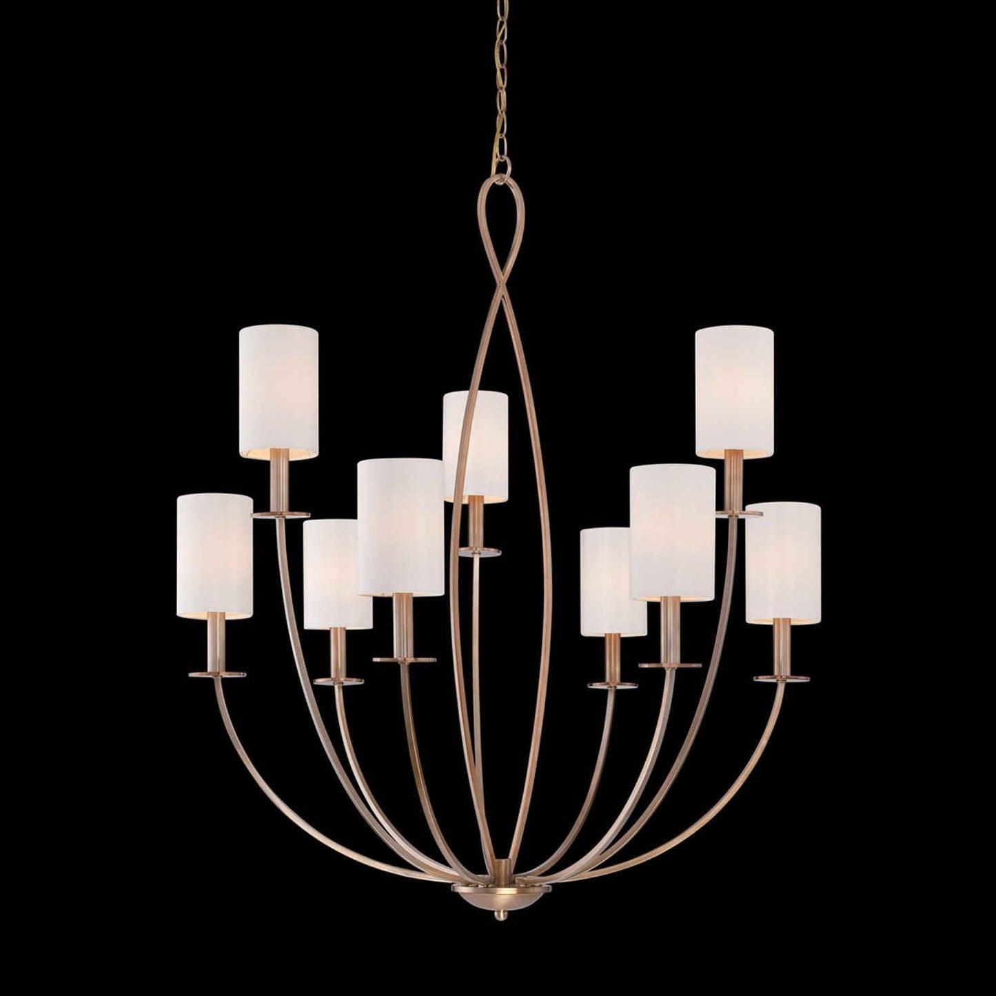 Castana Satin Gold Nine-Light Chandelier