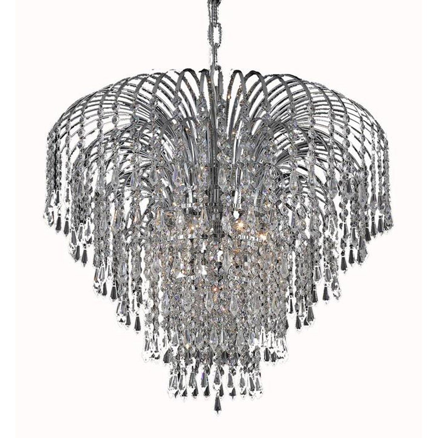 Falls Chrome Six-Light 25-Inch Chandelier with Royal Cut Clear Crystal