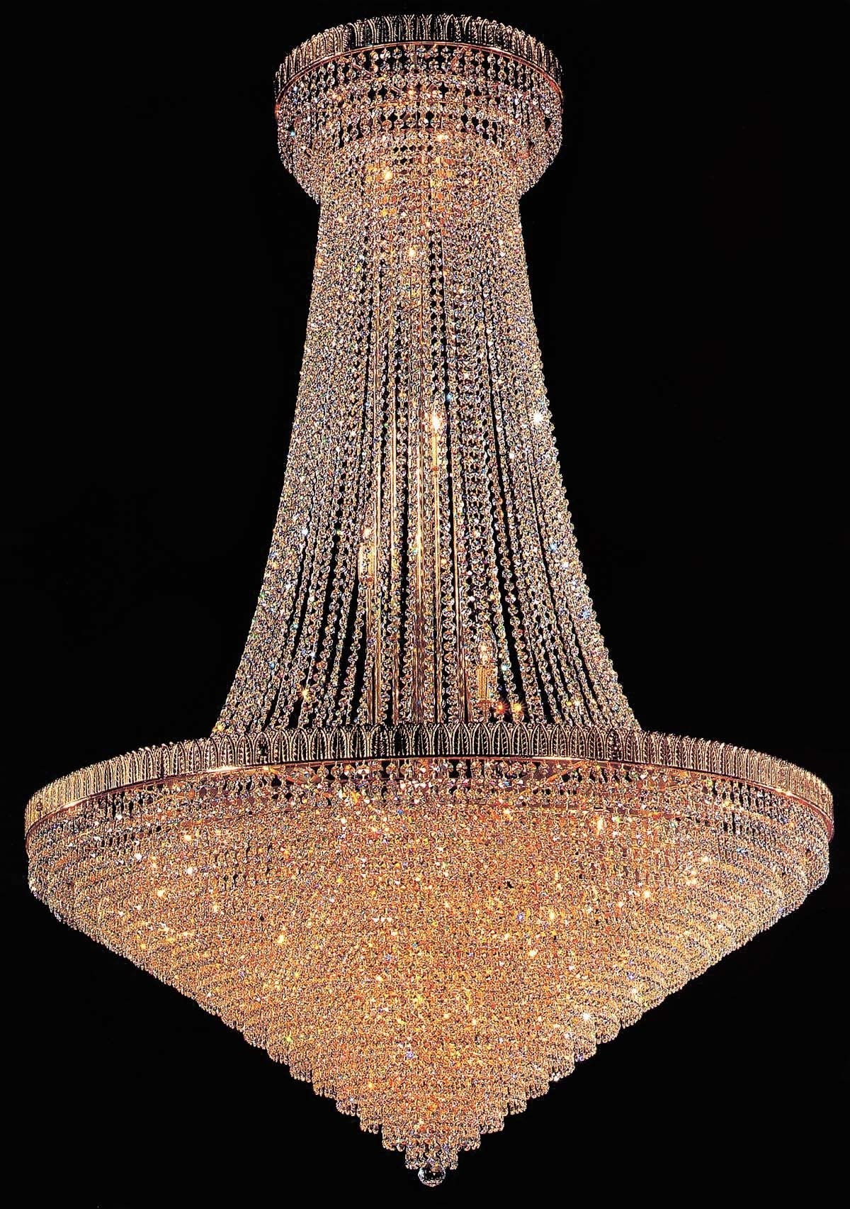 Entryway chandelier / foyer chandelier in gold plated finish