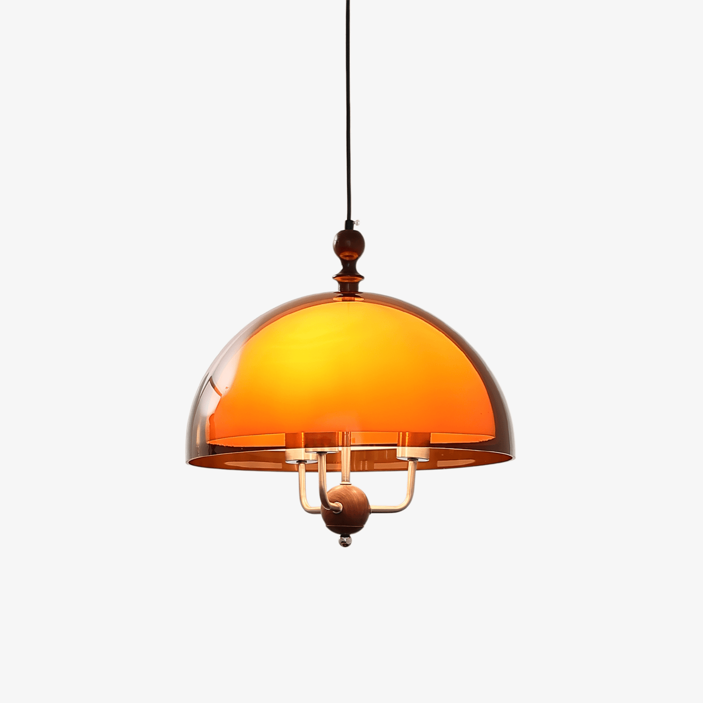 Amber Dome Shaped Pendant Light