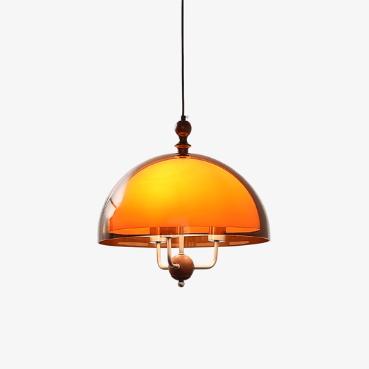 Amber Dome Shaped Pendant Light