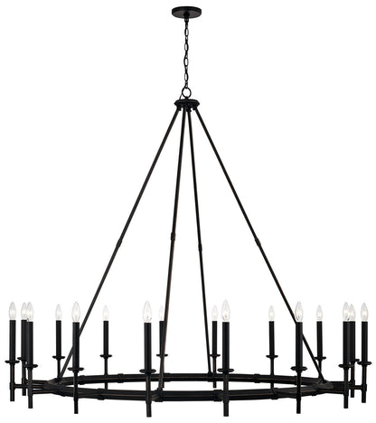 60" W x 52" H 16-Light Oversized Wagonwheel Ring Chandelier in Br