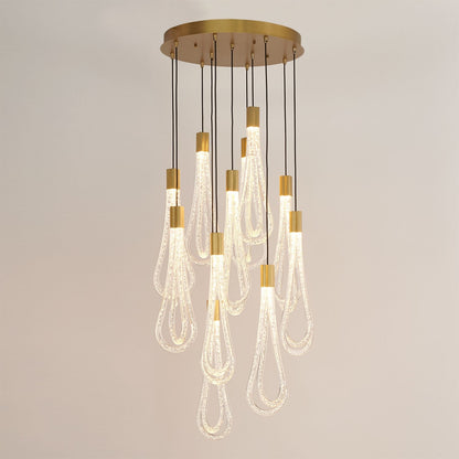 Global Views Round Layered Raindrop Chandelier