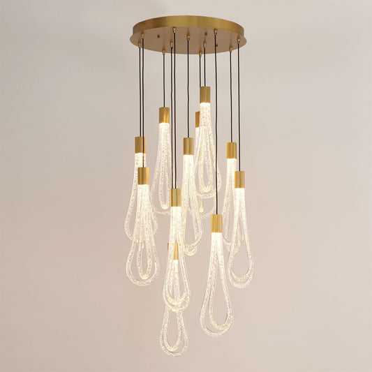 Global Views Round Layered Raindrop Chandelier