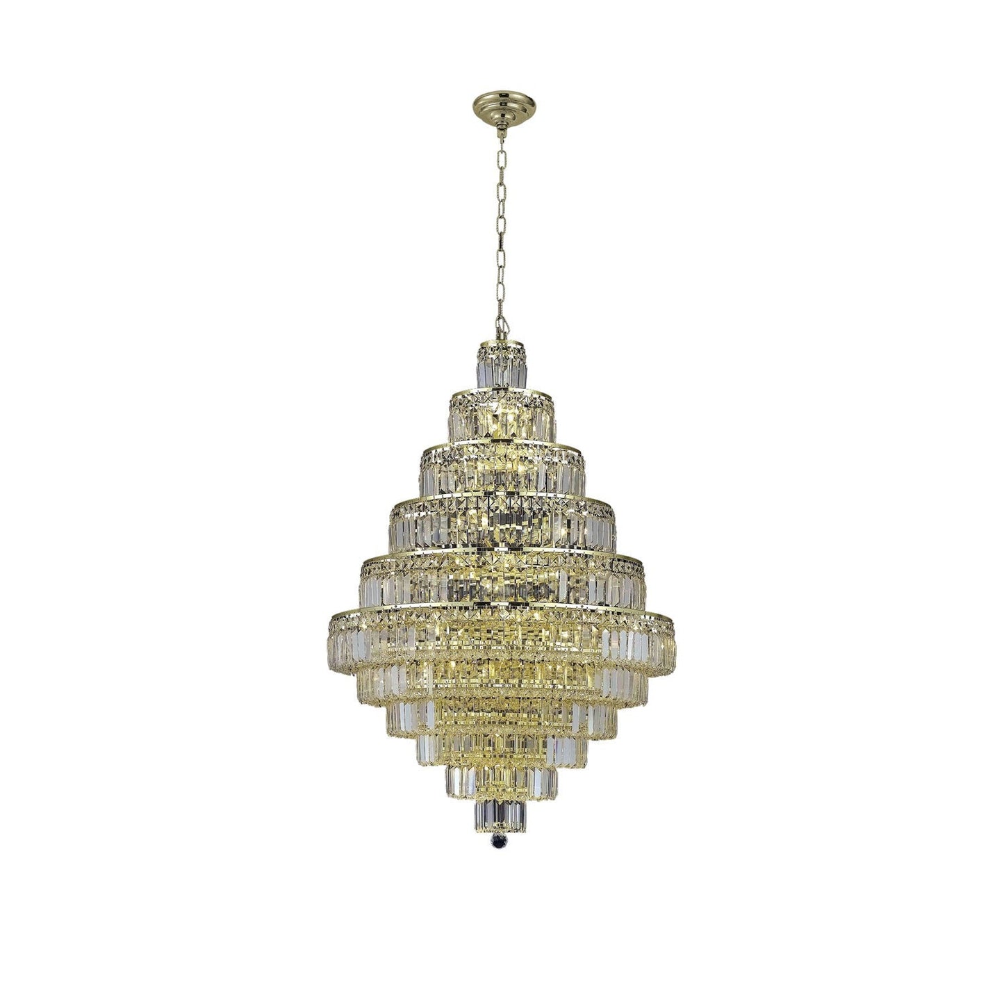 Maxim Gold Thirty-Light Chandelier with Clear Royal Cut Crystals