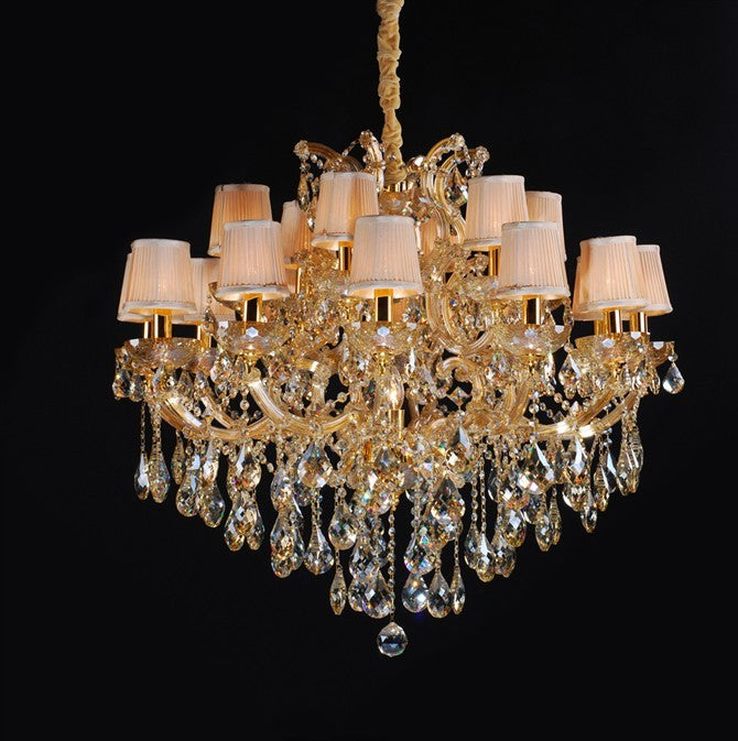 Gold plated 18 light traditional crystal Chandelier