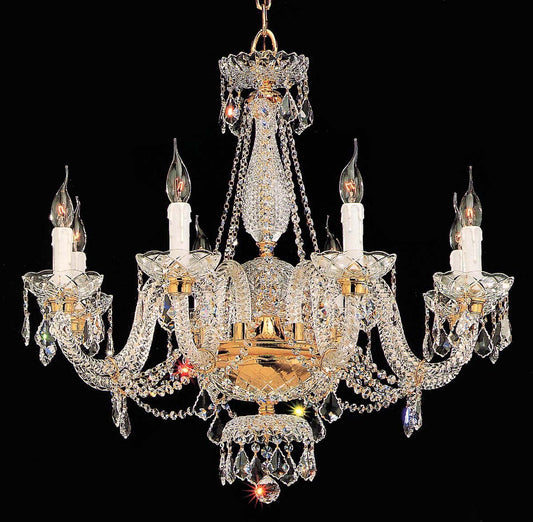 Gold plated 8 Lights Bohemian Crystal chandelier