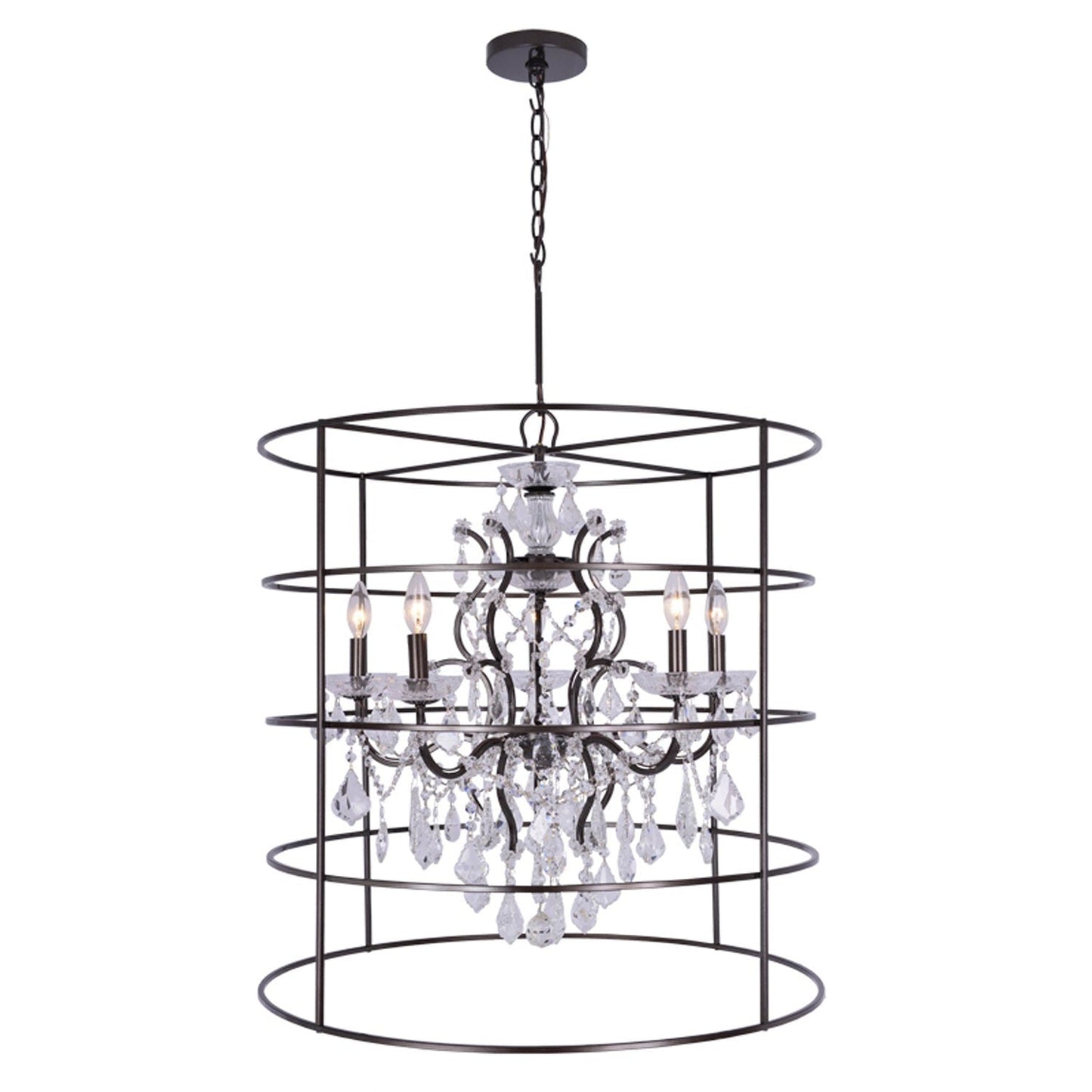 Group Filmore Vibrant Bronze Five-Light Spectra Crystal Chandelier