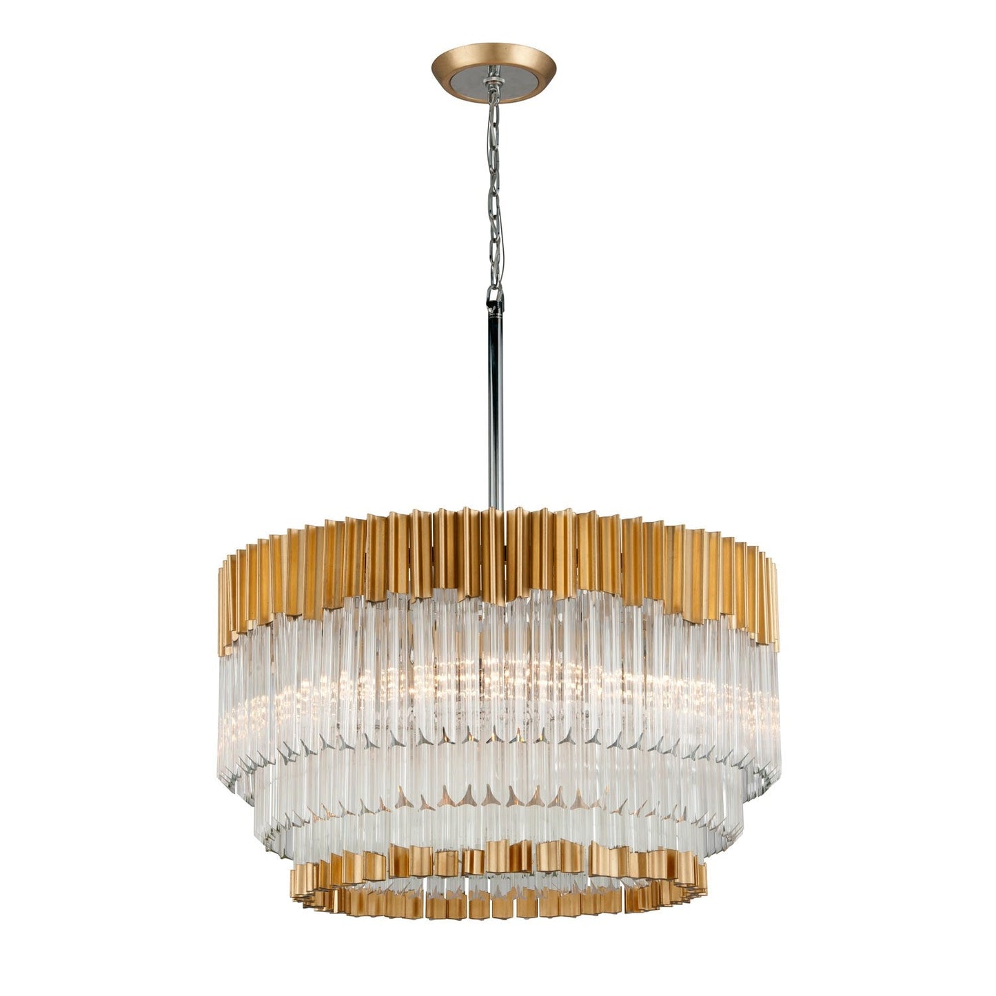 Gold Leaf Eight-Light Pendant