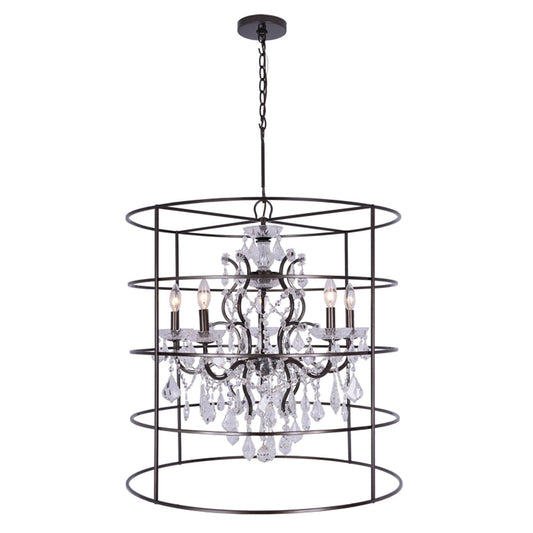 Group Filmore Vibrant Bronze Five-Light Swarovski Crystal Chandelier