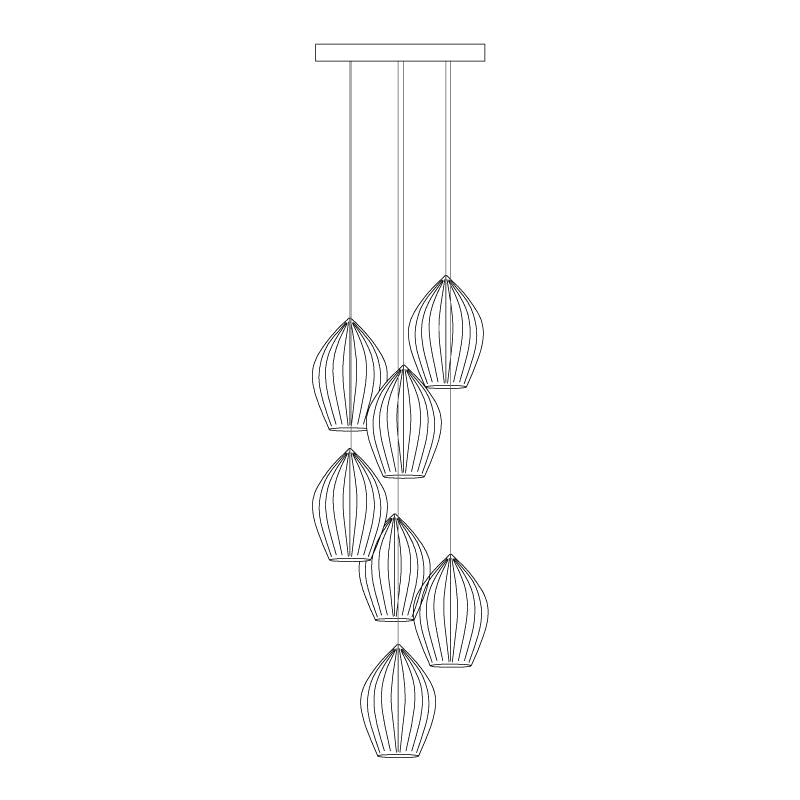 Ceramic Ribbed Pendant Light