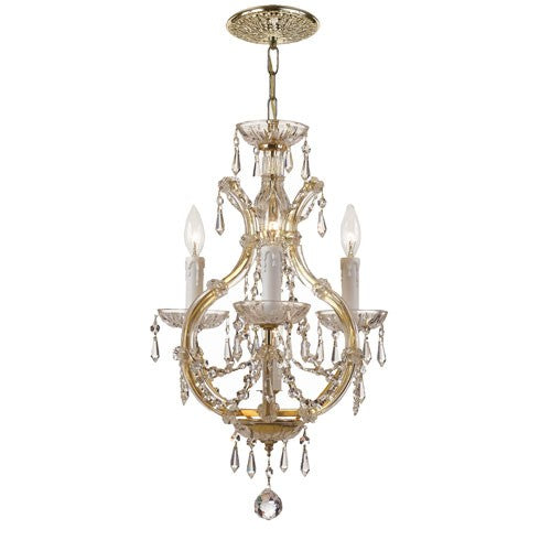 Gold Mini Chandelier with Swarovski Spectra Crystal